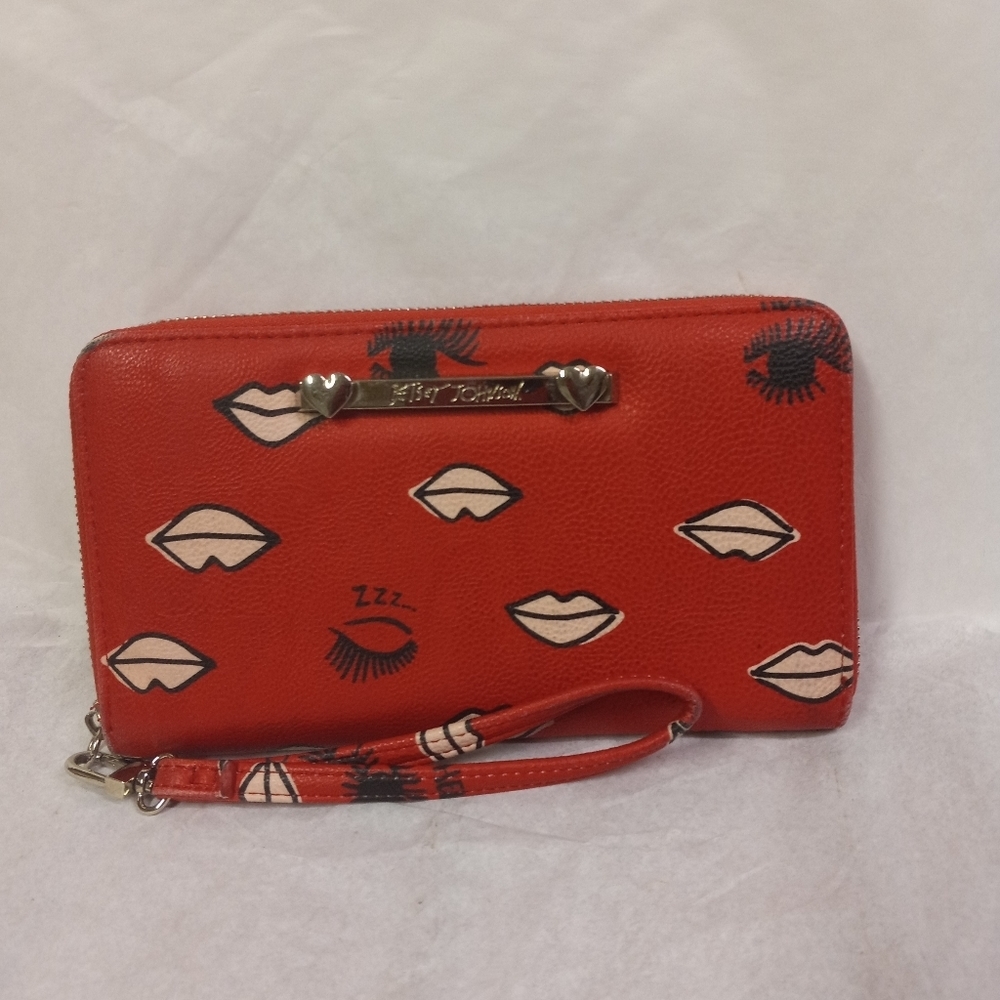Betsey Johnsob Wallet Red Leather Graphic designs